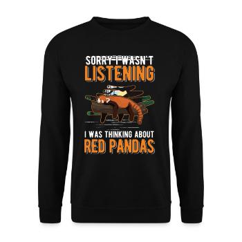 Panda roux Cadeau Panda roux - Sweat-shirt Unisexe - noir - Devant - Alina (178cm) & Michal (187cm)