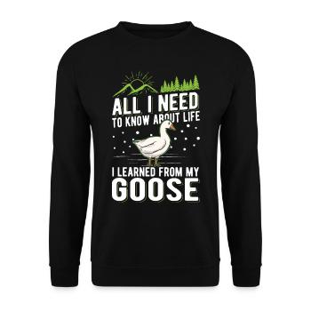 Cadeau Oies Oeil Amoureux Éleveur d’Oies - Sweat-shirt Unisexe - noir - Devant - Alina (178cm) & Michal (187cm)