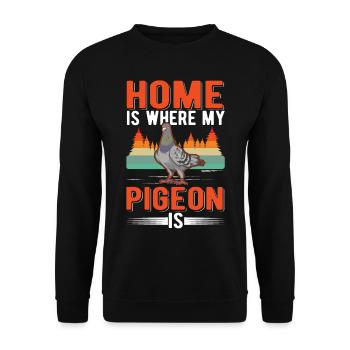 Home is where my pigeon is pigeon fancier pigeon - Unisex Sweatshirt - black - Front - Alina (178cm) & Michal (187cm)