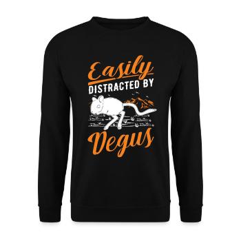 Easily distracted by Degus - Unisex Pullover - Schwarz - Vorne - Alina (178cm) & Michal (187cm)