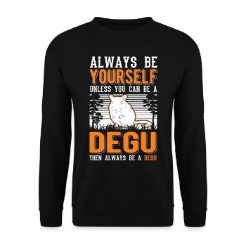 Always be yourself Degu Walddegu - Unisex Pullover - Schwarz - Vorne - Alina (178cm) & Michal (187cm)