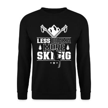 Moins de drame Plus de skieurs skieurs skieurs skis - Sweat-shirt Unisexe - noir - Devant - Alina (178cm) & Michal (187cm)