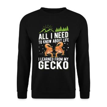 Gecko Cadeau Léopard Gecko - Sweat-shirt Unisexe - noir - Devant - Alina (178cm) & Michal (187cm)
