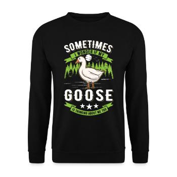 Geese Gift Goose Farmer Goose Goose - Unisex Sweatshirt - black - Front - Alina (178cm) & Michal (187cm)