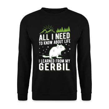 Gerbil Gift Racing Rat Gerbil - Unisex Sweatshirt - black - Front - Alina (178cm) & Michal (187cm)