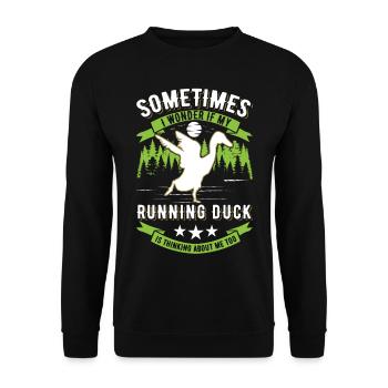 Indian Running Duck Bouteille cadeau Canard Canard - Sweat-shirt Unisexe - noir - Devant - Alina (178cm) & Michal (187cm)