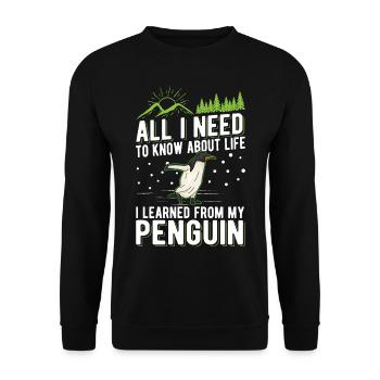 Pingouin Cadeau Pingouin - Sweat-shirt Unisexe - noir - Devant - Alina (178cm) & Michal (187cm)