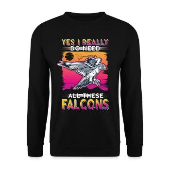 Falcon Gift Falcon Breeding Falcon Breeder Falconer - Unisex Sweatshirt - black - Front - Alina (178cm) & Michal (187cm)
