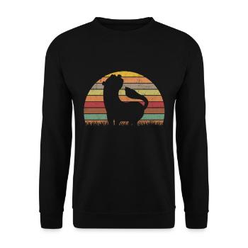 Ferret Retro Weasel Vintage - Sweat-shirt Unisexe - noir - Devant - Alina (178cm) & Michal (187cm)