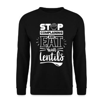Stop whining and eat your lentil lens - Unisex Sweatshirt - black - Front - Alina (178cm) & Michal (187cm)