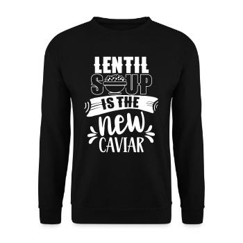 Linsensuppe Ist Der Neue Kaviar Linsen Linse - Unisex Pullover - Schwarz - Vorne - Alina (178cm) & Michal (187cm)