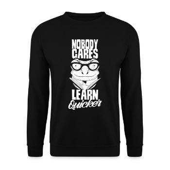Niemand Interessiert Es Lern Schneller Nachhilfe - Unisex Pullover - Schwarz - Vorne - Alina (178cm) & Michal (187cm)