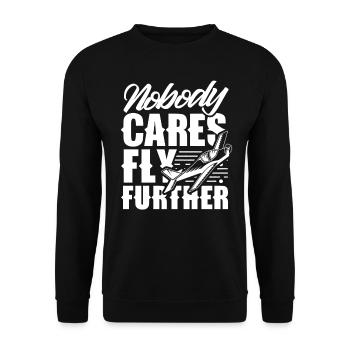 Niemand Interessiert Es Flieg Weiter Pilot Flug - Unisex Pullover - Schwarz - Vorne - Alina (178cm) & Michal (187cm)