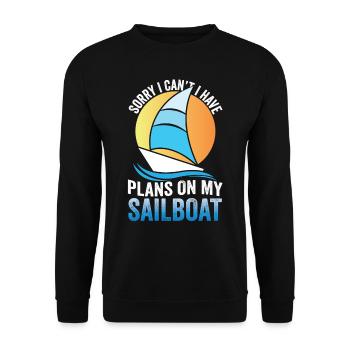 I have plans on my sailboat hobby sorry - Unisex Sweatshirt - black - Front - Alina (178cm) & Michal (187cm)