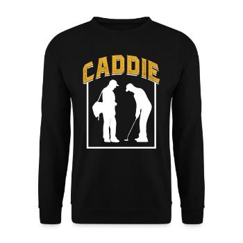 Caddy Profession Golf Golfing Golfer - Unisex Sweatshirt - black - Front - Alina (178cm) & Michal (187cm)