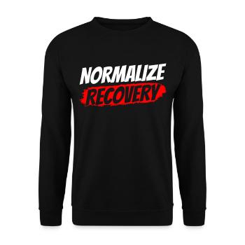 Wiederherstellung Normalisieren Erholung Erholen - Unisex Pullover - Schwarz - Vorne - Alina (178cm) & Michal (187cm)