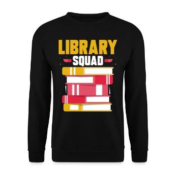 Bibliothek Team Bücher Liebhaber Bibliothekar - Unisex Pullover - Schwarz - Vorne - Alina (178cm) & Michal (187cm)