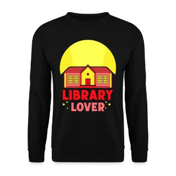 Bibliothek Liebhaber Sprüche Bücher Bibliothekar - Unisex Pullover - Schwarz - Vorne - Alina (178cm) & Michal (187cm)