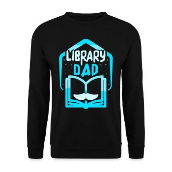 Bibliothek Papa Bibliothekar Bücher Liebhaber - Unisex Pullover - Schwarz - Vorne - Alina (178cm) & Michal (187cm)