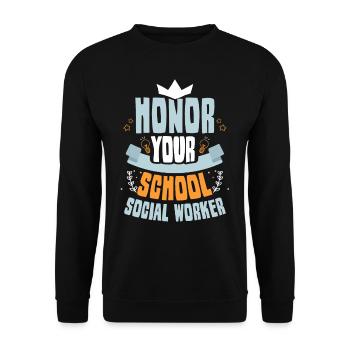 Honorez votre école Travailleur social en travail social scolaire - Sweat-shirt Unisexe - noir - Devant - Alina (178cm) & Michal (187cm)
