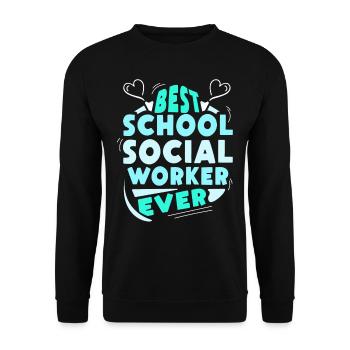 Meilleur travailleur social scolaire de tous les temps - Sweat-shirt Unisexe - noir - Devant - Alina (178cm) & Michal (187cm)