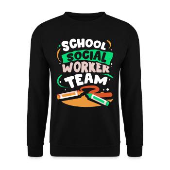 School Social Worker Team School Social Work School - Unisex Sweatshirt - black - Front - Alina (178cm) & Michal (187cm)