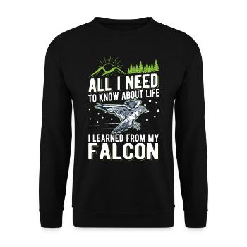 Falcon Gift Falcon Breeding Falcon Breeder Falconer - Unisex Sweatshirt - black - Front - Alina (178cm) & Michal (187cm)