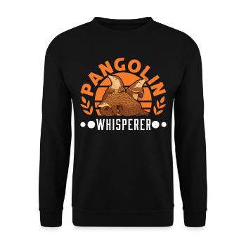Pangolin Flüsterer Schuppentier - Unisex Pullover - Schwarz - Vorne - Alina (178cm) & Michal (187cm)