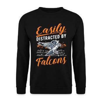 Facilement distrait par les faucons Falkenzüchter Falkner - Sweat-shirt Unisexe - noir - Devant - Alina (178cm) & Michal (187cm)