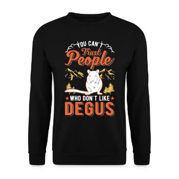 You can't trust people who don't like Degus - Unisex Pullover - Schwarz - Vorne - Alina (178cm) & Michal (187cm)