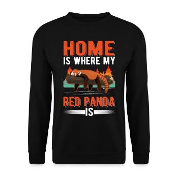 Home is where my Red Panda is Roter Panda - Unisex Sweatshirt - black - Front - Alina (178cm) & Michal (187cm)