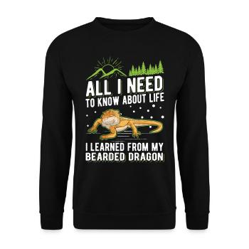 Bartagame Dragon barbu - Sweat-shirt Unisexe - noir - Devant - Alina (178cm) & Michal (187cm)