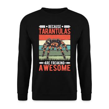 Because Tarantulas are freaking awesome Tarantel - Unisex Pullover - Schwarz - Vorne - Alina (178cm) & Michal (187cm)