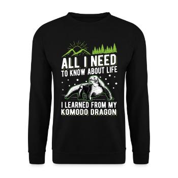Komodowaran Komododrache Waran - Unisex Pullover - Schwarz - Vorne - Alina (178cm) & Michal (187cm)
