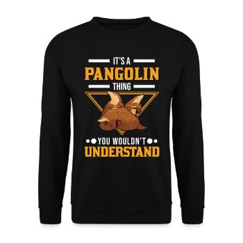 Pangolin Chose Pangolin - Sweat-shirt Unisexe - noir - Devant - Alina (178cm) & Michal (187cm)
