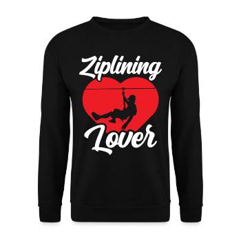 Ziplining Liebhaber Sport Zipline Seilrutsche - Unisex Pullover - Schwarz - Vorne - Alina (178cm) & Michal (187cm)