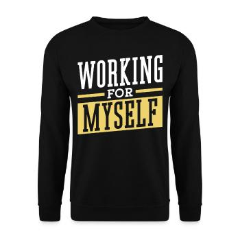Für Mich Selbst Arbeiten Unternehmer Gründer CEO - Unisex Pullover - Schwarz - Vorne - Alina (178cm) & Michal (187cm)