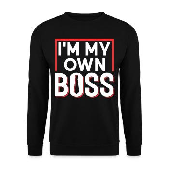 Ich Bin Mein Eigener Chef Gründer Unternehmer CEO - Unisex Pullover - Schwarz - Vorne - Alina (178cm) & Michal (187cm)