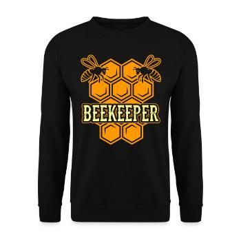 Imker Imkern Honigbiene Imkerei - Unisex Pullover - Schwarz - Vorne - Alina (178cm) & Michal (187cm)