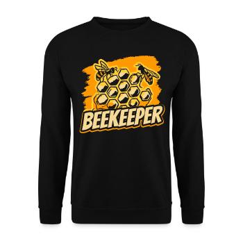 Imker Imkerei Imkern Honigbiene - Unisex Pullover - Schwarz - Vorne - Alina (178cm) & Michal (187cm)