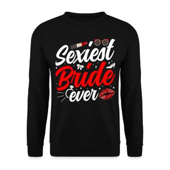 Sexiest Braut Überhaupt Hochzeit Bräute Heiraten - Unisex Pullover - Schwarz - Vorne - Alina (178cm) & Michal (187cm)