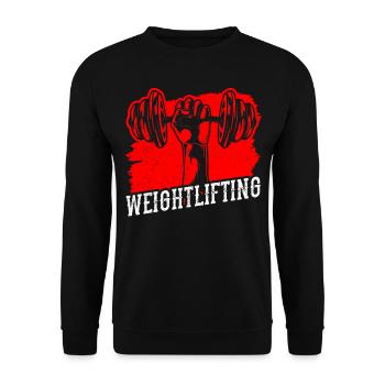 Weightlifting Fitness Workout Weightlifting Gym - Unisex Sweatshirt - black - Front - Alina (178cm) & Michal (187cm)