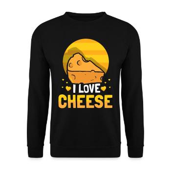 Ich Liebe Käse Sprüche Liebhaber Süß - Unisex Pullover - Schwarz - Vorne - Alina (178cm) & Michal (187cm)