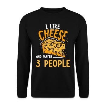 J’aime le fromage et peut-être 3 personnes amateurs sucrés - Sweat-shirt Unisexe - noir - Devant - Alina (178cm) & Michal (187cm)