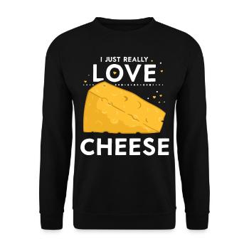I just love cheese very sweet lovers sayings - Unisex Sweatshirt - black - Front - Alina (178cm) & Michal (187cm)