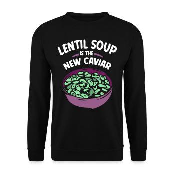 Linsensuppe Ist Der Neue Kaviar Linse Linsen - Unisex Pullover - Schwarz - Vorne - Alina (178cm) & Michal (187cm)