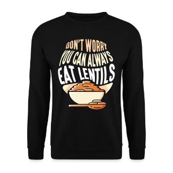 Ne vous inquiétez pas Lentilles vous pouvez toujours manger Lens - Sweat-shirt Unisexe - noir - Devant - Alina (178cm) & Michal (187cm)