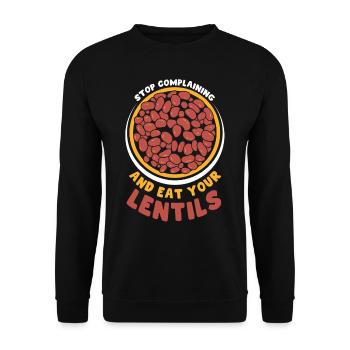 Stop whining and eat your lentil lens - Unisex Sweatshirt - black - Front - Alina (178cm) & Michal (187cm)