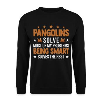 Pangolin Cadeau Pangolin - Sweat-shirt Unisexe - noir - Devant - Alina (178cm) & Michal (187cm)