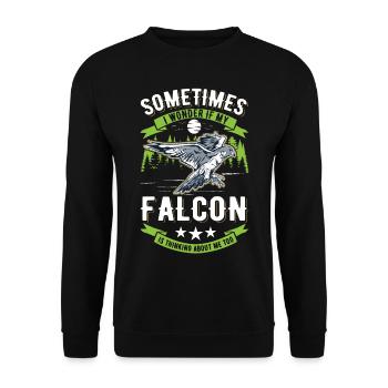 Falcon Gift Falcon Breeding Falcon Breeder Falconer - Unisex Sweatshirt - black - Front - Alina (178cm) & Michal (187cm)